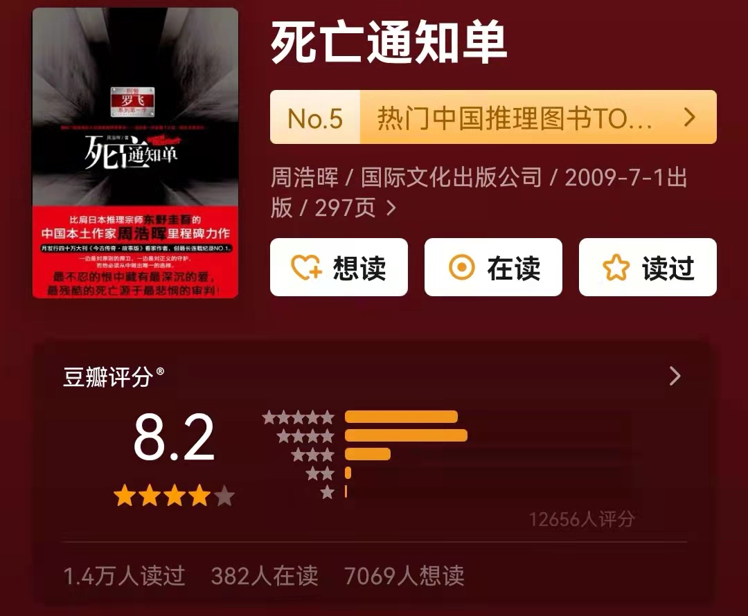悬疑小说排行榜前十名（国产推理小说十大巅峰之作书单）-
