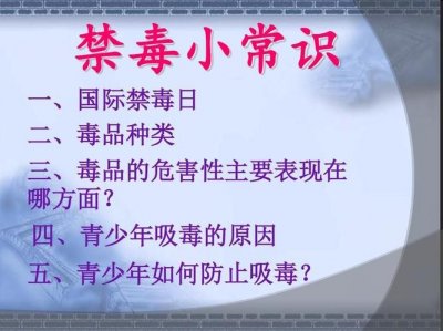 ​禁毒知识常识（关于禁毒知识常识）