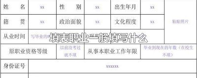 ​填表职业一般填写什么