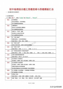 ​我把初中地理会考299个考点，做成了导图答案，资料可打印！