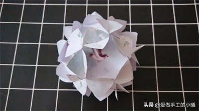 ​折纸教程：清新好看的折纸花球，简单易学，不用胶水